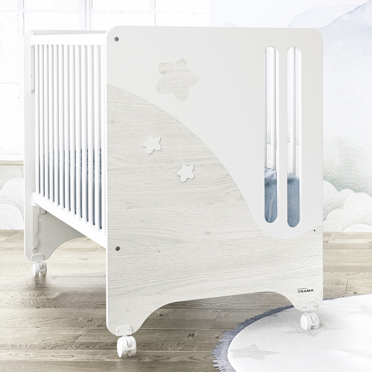 Imagem 0 de Berço Trama Série Cielo Branco Mate/roble Nórdico