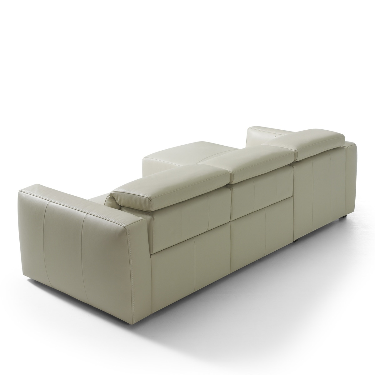 Sofá em Pele de 5 Lugares com 2 Assentos Relax Elétricos e Chaise Longue Esquerda Trento Pietra-6