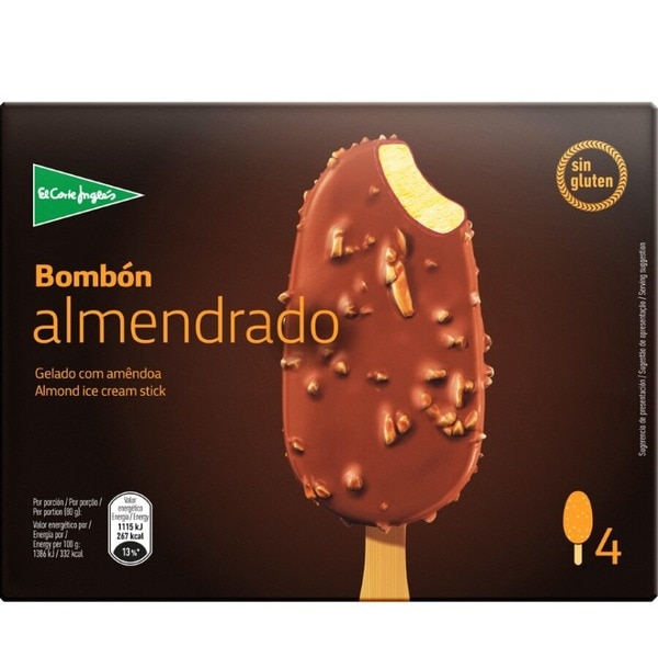 bombón helado almendrado sin gluten 4 unidades estuche 440 ml