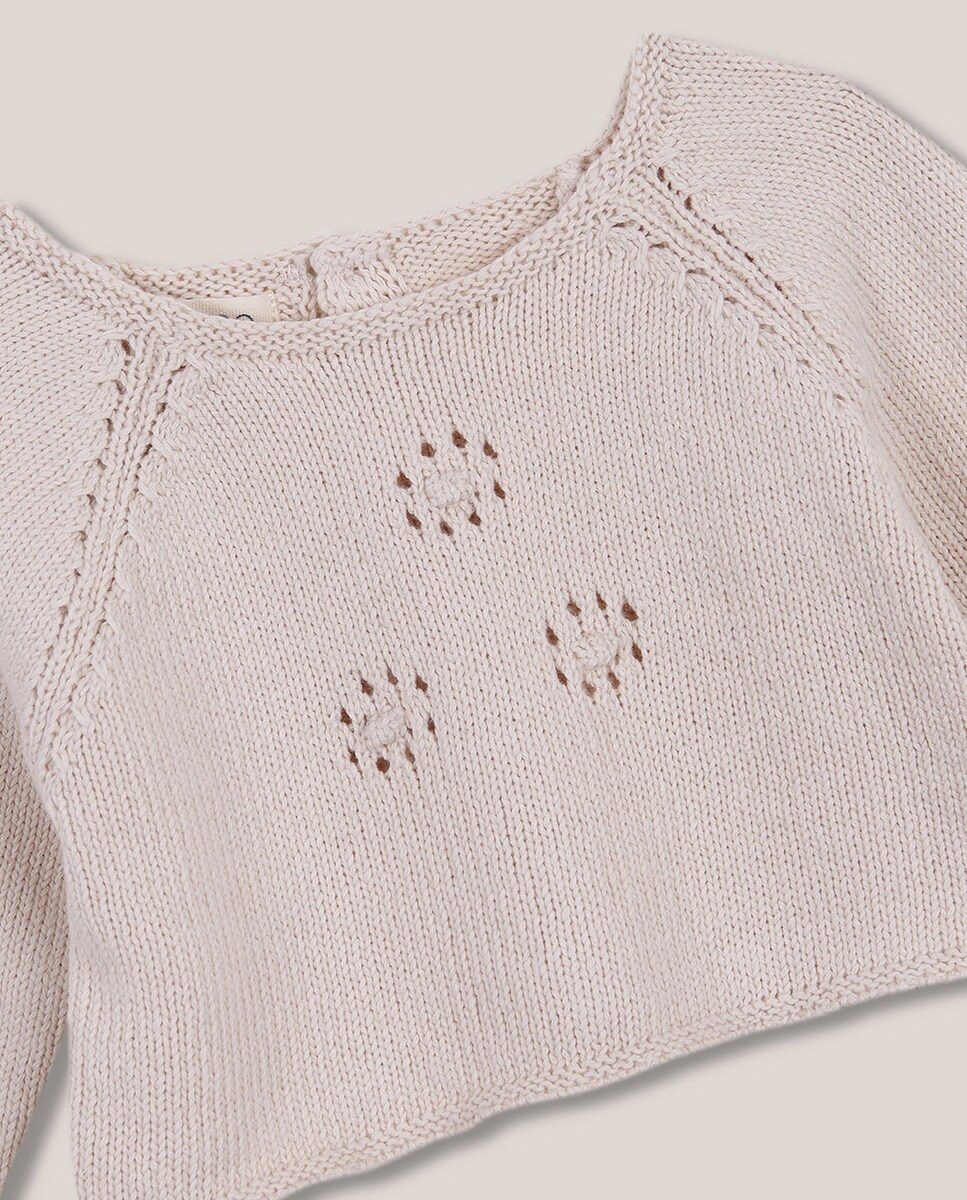 Camisola de Malha com Detalhe sem Orifícios Pedra-3