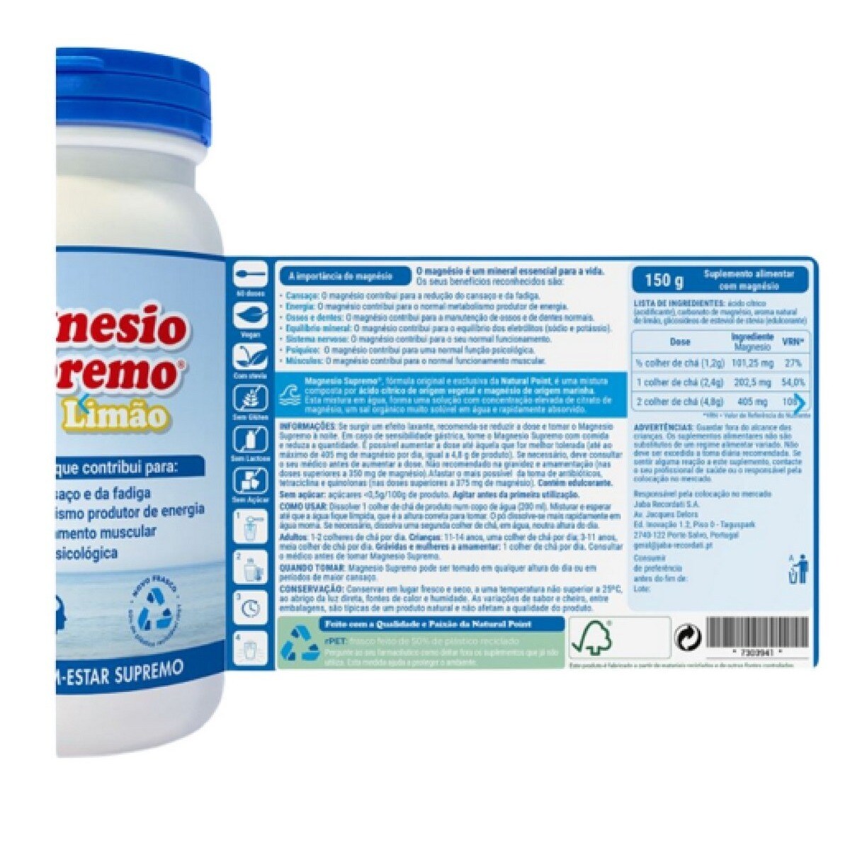 Suplemento Alimentar Magnesio Supremo Limão Pó - 150 g 2