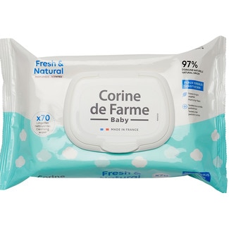 Toalhitas  Fresh&Natural Baby embalagem 70 unidades - Corine De Farme