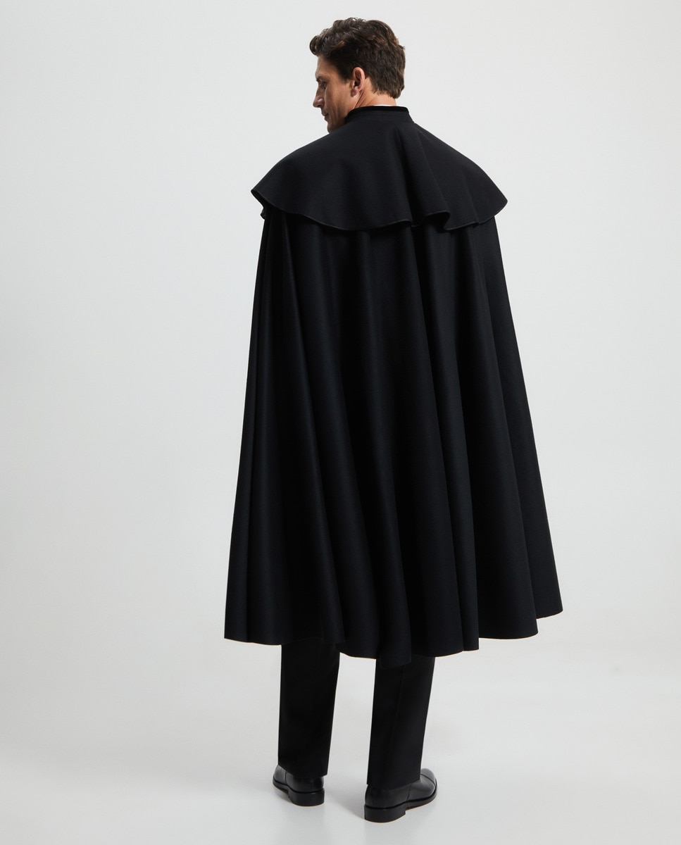 Capa espanhola 100% lã preta Preto-7