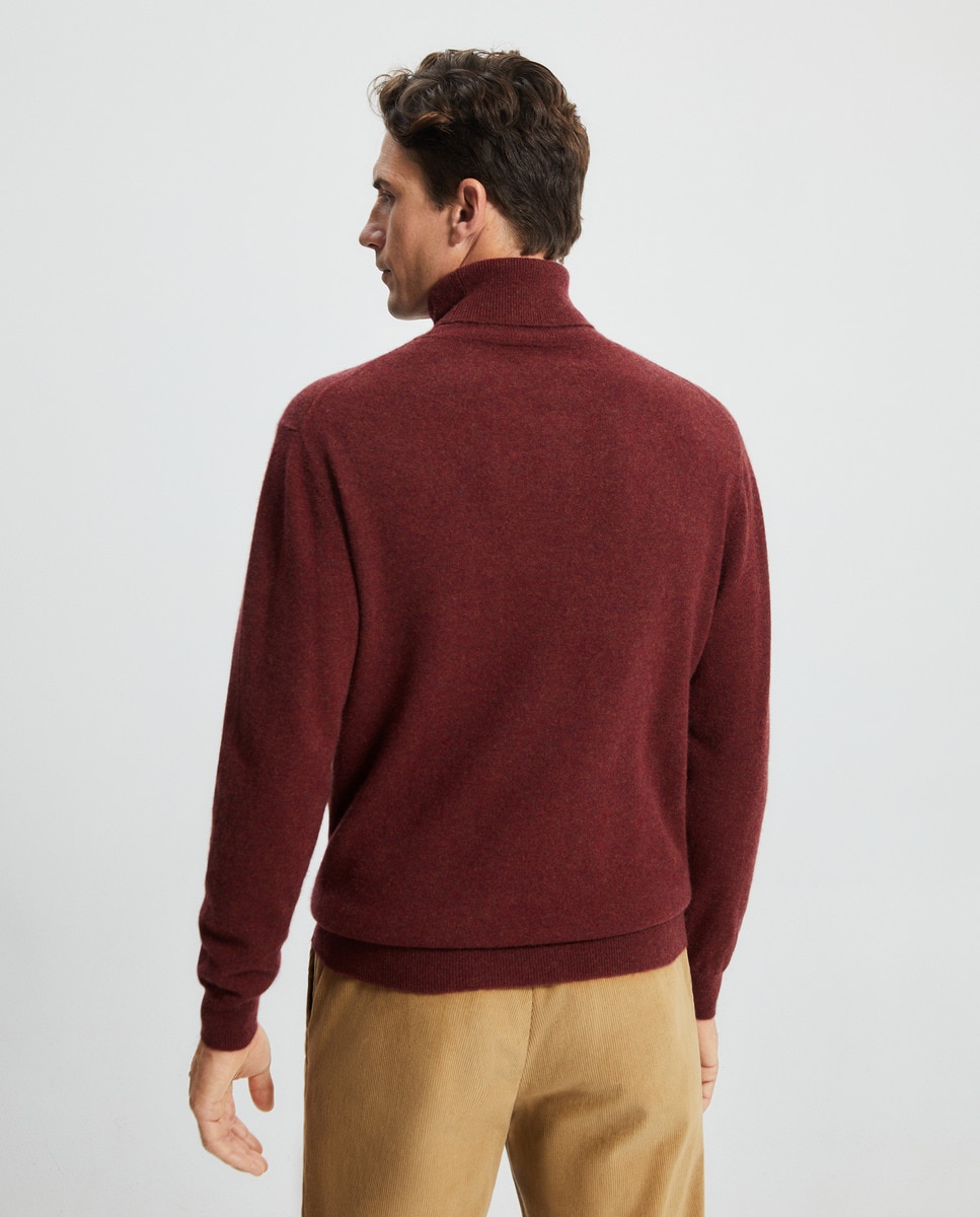 Camisola de Malha com Gola Cisne 100% Caxemira Bordeaux-6