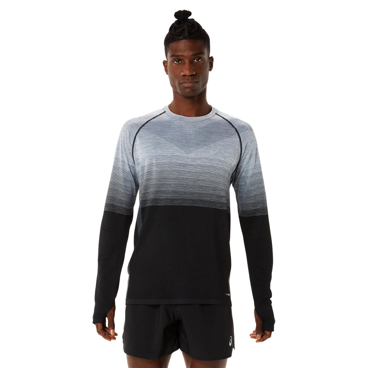 T-shirt de homem Seamless Asics Preto / Cinzento-1