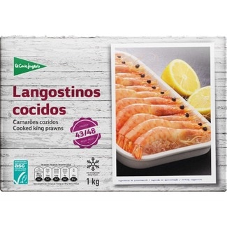 langostino cocido 43-48 piezas estuche 1 kg - El Corte Ingles