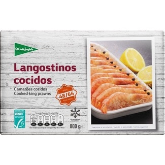 langostinos cocidos 48/64 piezas estuche 800 g neto escurrido - El Corte Ingles