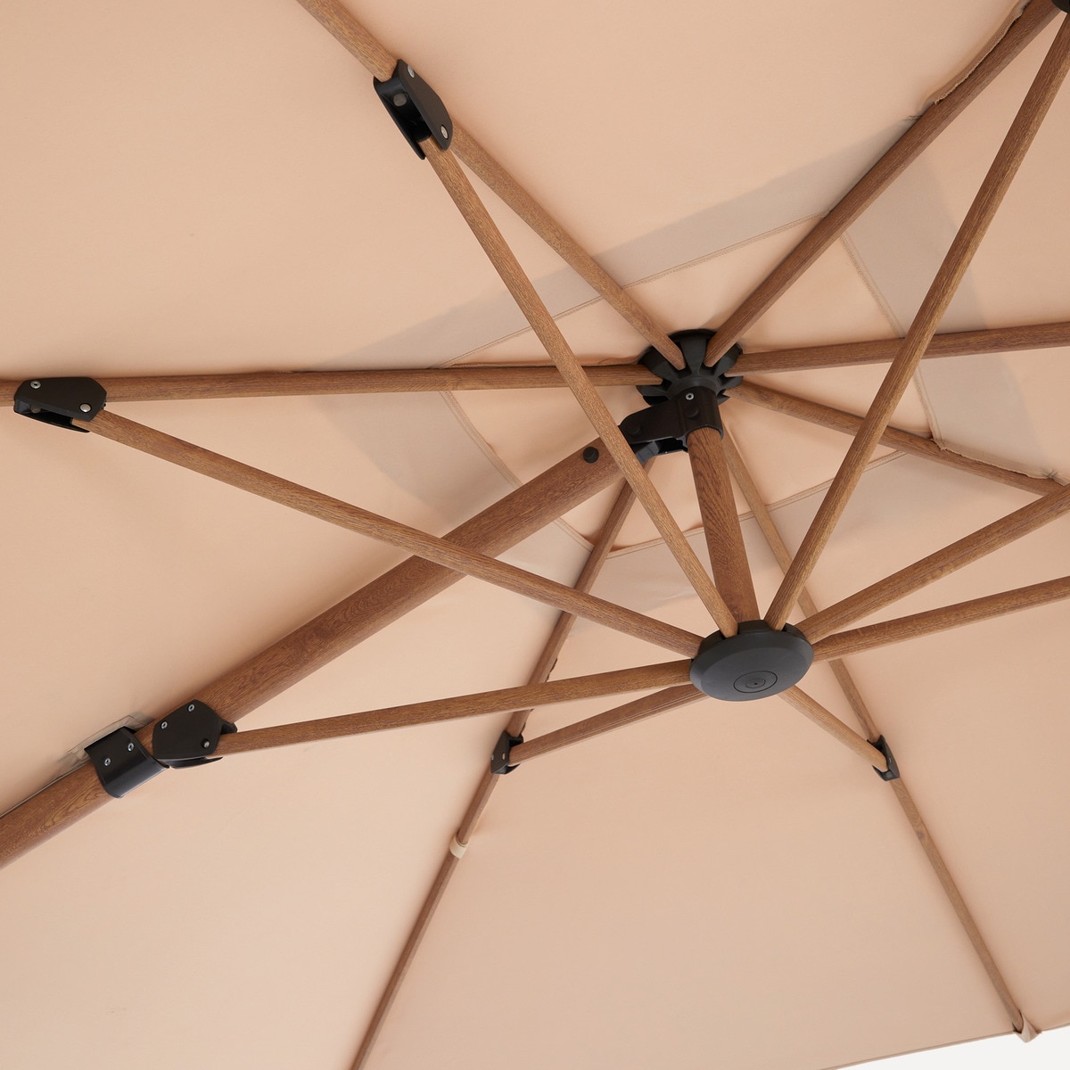 Parasol excéntrico con estructura en aluminio Bariloche El Corte Inglés Natural-3