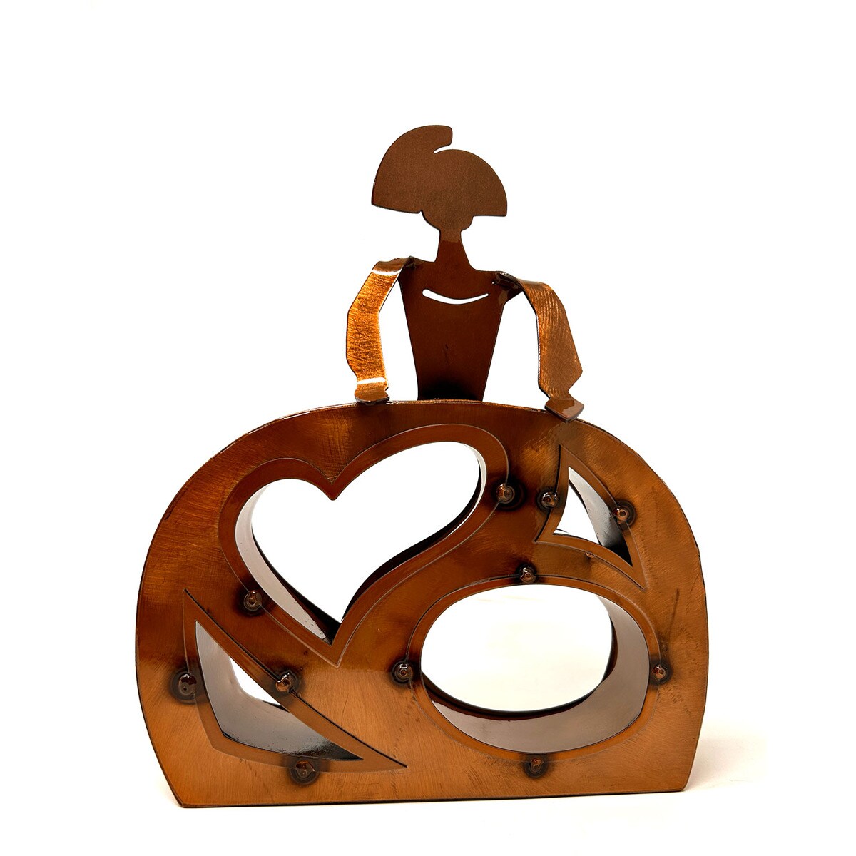 Figura Decorativa Menina De Forja FORJASPORT - Acabado En Cobre Y Cristal, Hecha En España