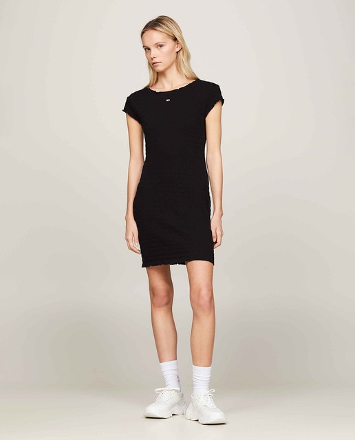 Imagem 0 de Vestido Tipo Body com Corte Mini e Manga Curta