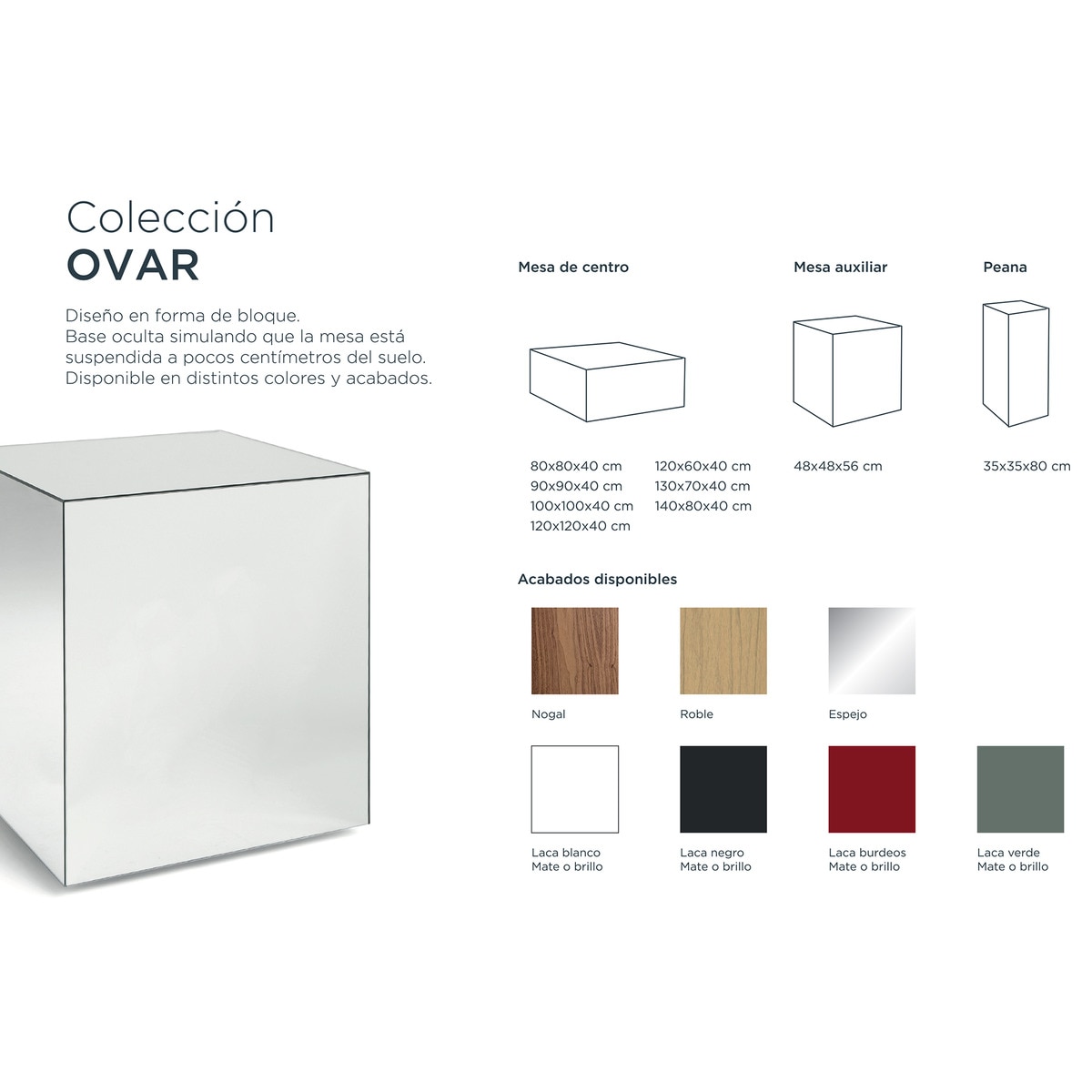 Mesa de Centro Quadrada de Carvalho Ovar Carvalho-6