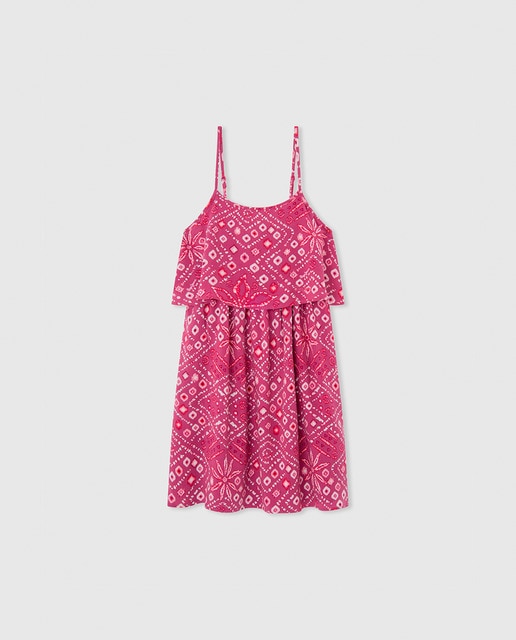 Imagen 0 de Vestido con volante estampado de niña