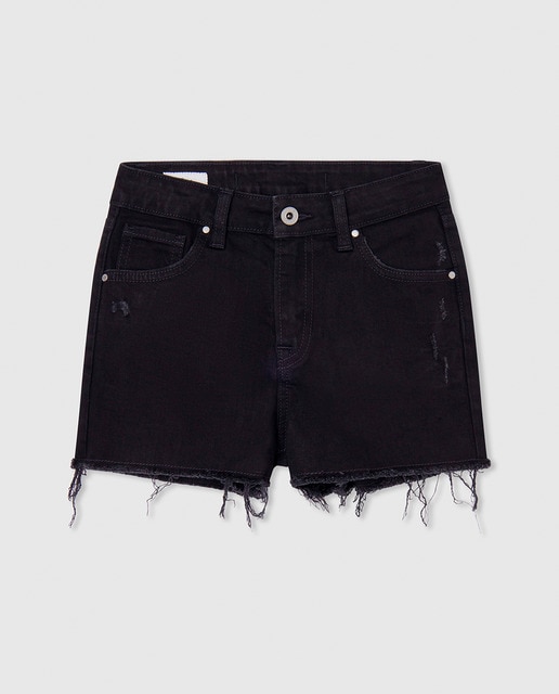 Imagen 0 de Vaqueros cortos de niña de tiro alto