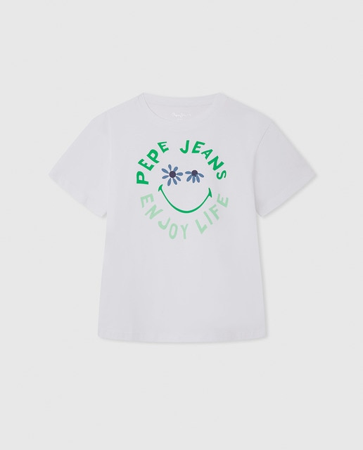 Imagen 0 de Camiseta estampada de niña, 100% algodón