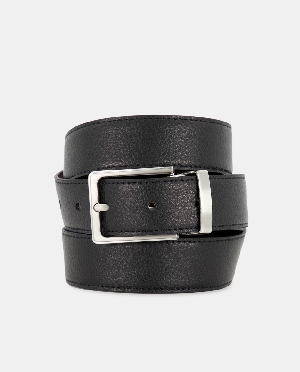 Imagem 0 de Cinto em Pele Reversível - Preto e Castanho. Produto Fabricado em Espanha.