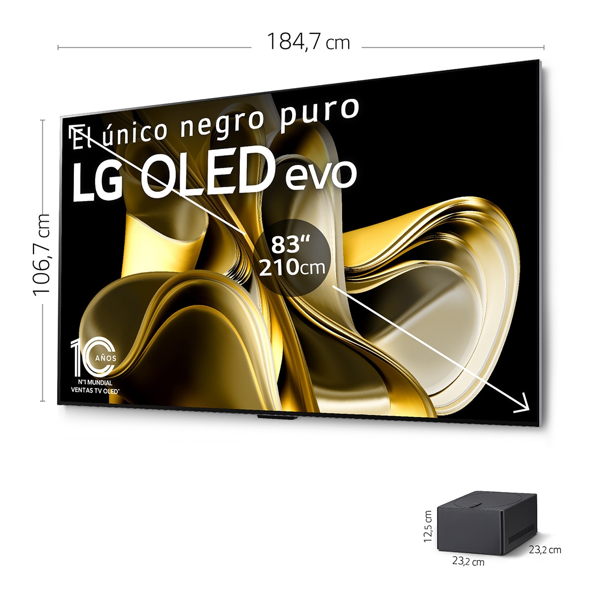 TV OLED 210 cm (83") LG OLED evo 4K M3 Inalámbrico con Smart TV webOS23 actualizable, para colgar en pared con soporte incluido Gris Grafito-3