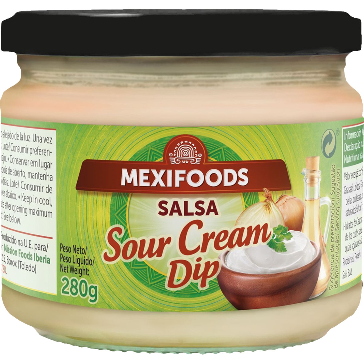 salsa sour cream dip tarro 280 g