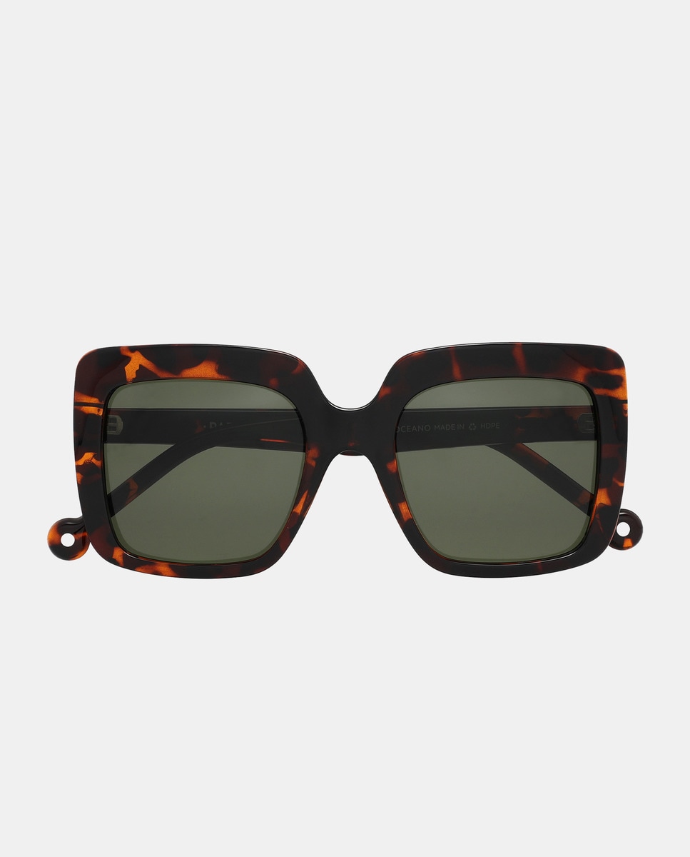 Óculos de Sol Oversize com Plástico HDPE Castanho-2