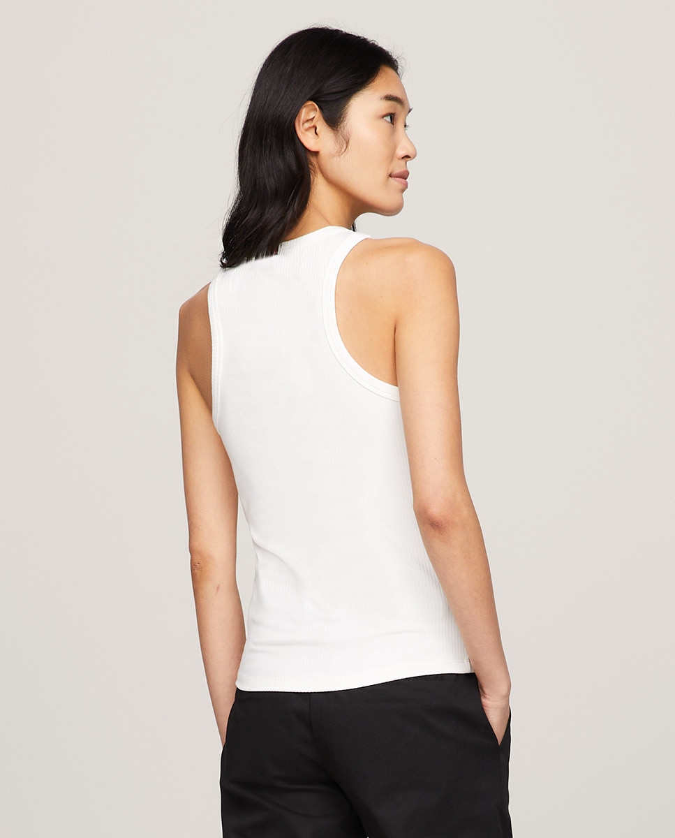 Top Cintado sem Mangas Branco-2