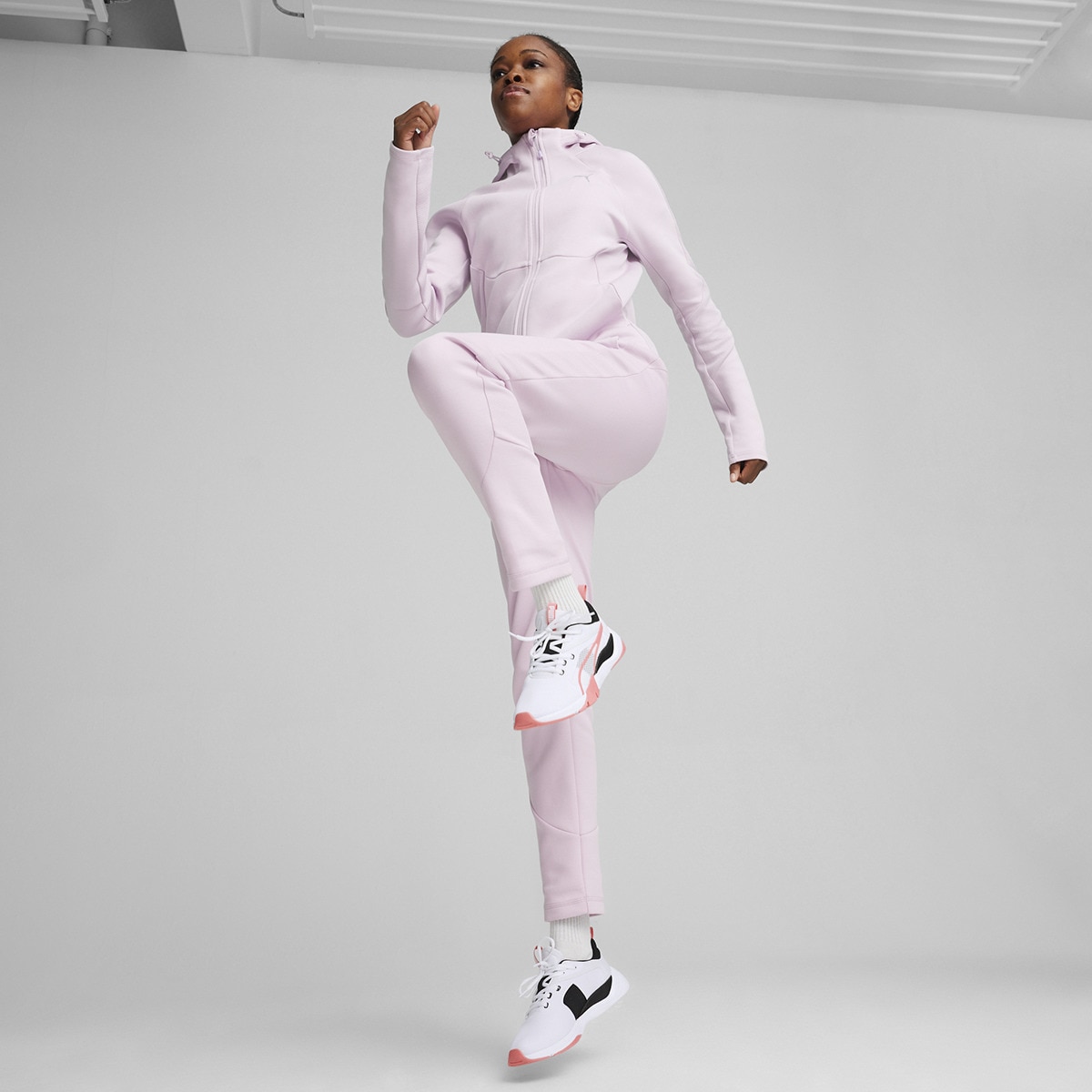 Sweatshirt de Mulher Evostripe Fz Hoodie Rosa-5