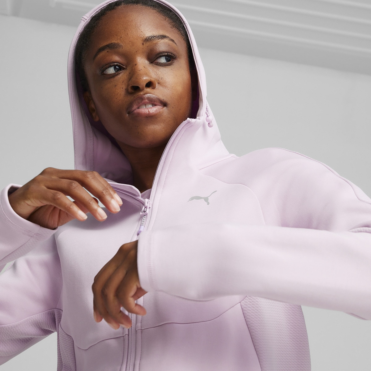 Sweatshirt de Mulher Evostripe Fz Hoodie Rosa-4