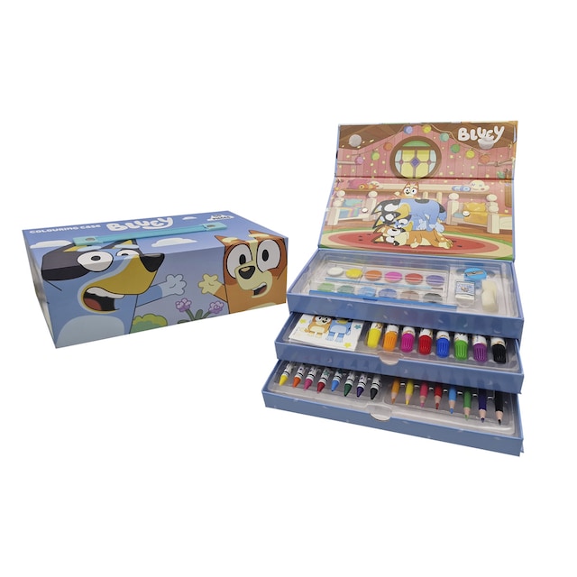 Imagen 0 de Maletin de dibujo 44 piezas Bluey CyP Brands azul multicolor