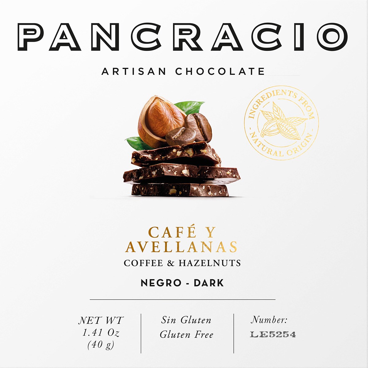 chocolate negro con café y avellanas tableta 40 g