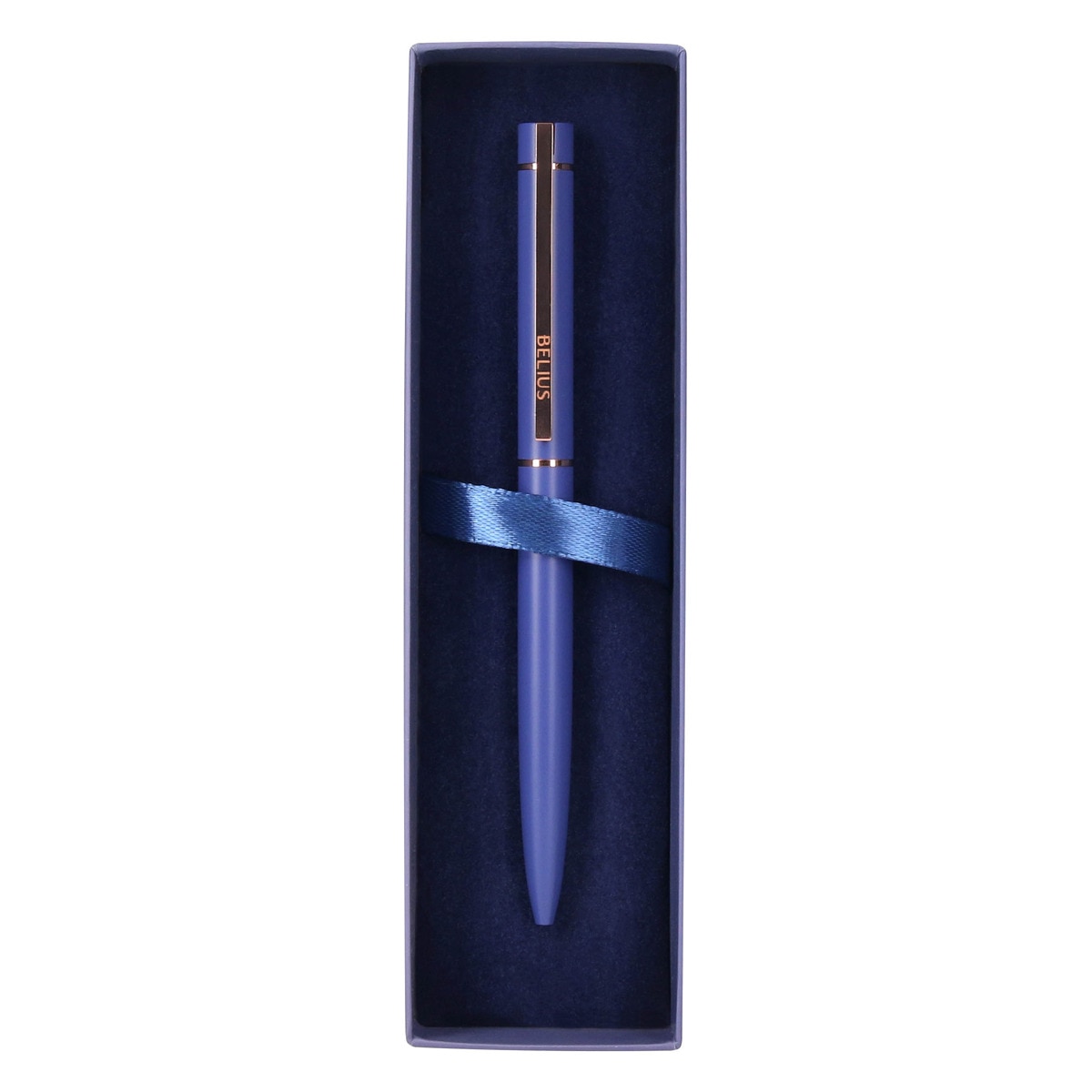 Esferográfica em caixa de desenho Rosé Belius azul eléctrico ouro rosa Azul-elétrico-6