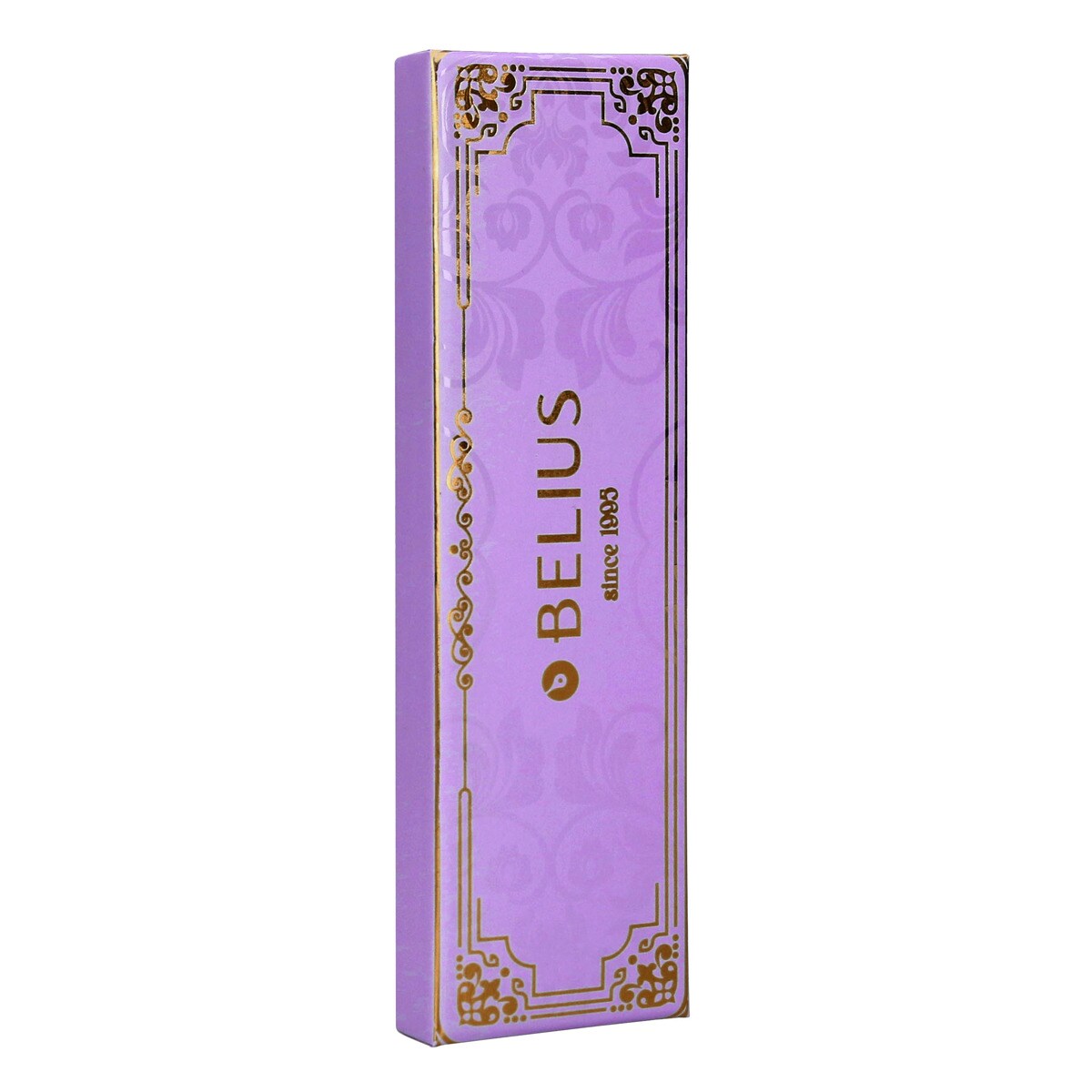 Esferográfica hexagonal  em caixa com desenho Macaron Bliss Belius roxo dourado Roxo-7