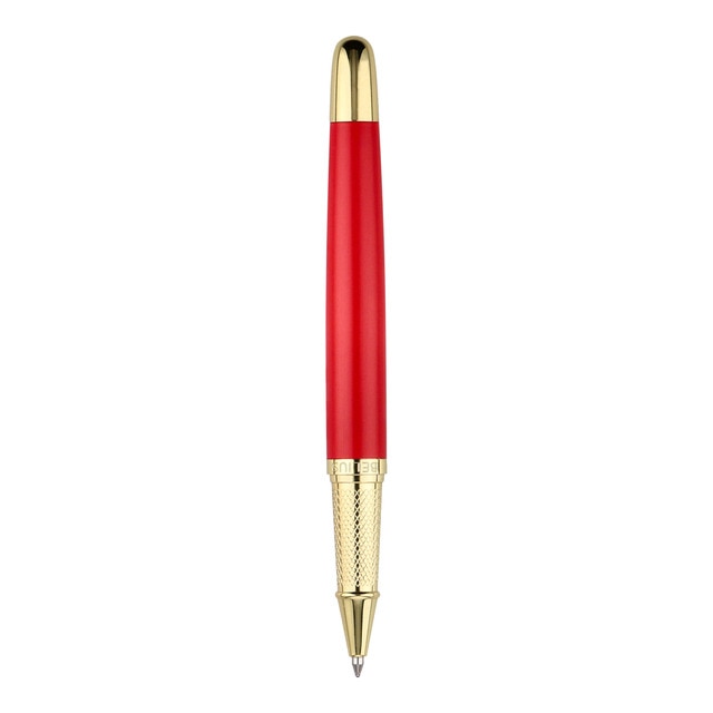 Imagen 0 de Pluma y estuche textura cepillada en caja de diseño Passion Dor Belius rojo y dorado