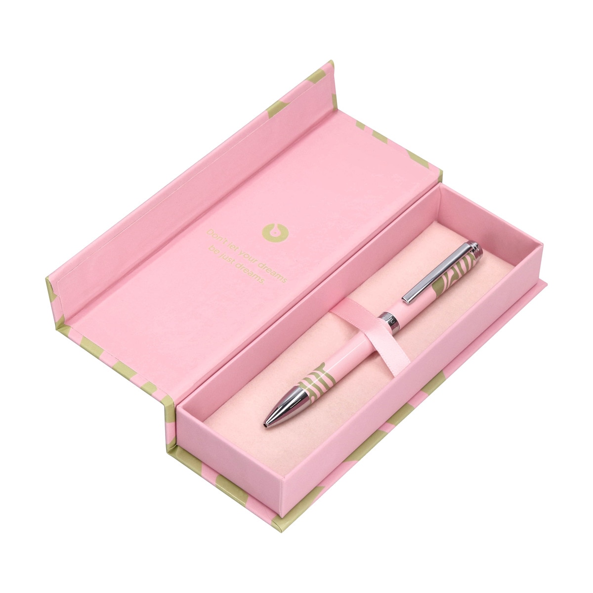 Rollerball em caixa de design Ink Dreams Belius rosa e verde matcha prateado Rosa-4