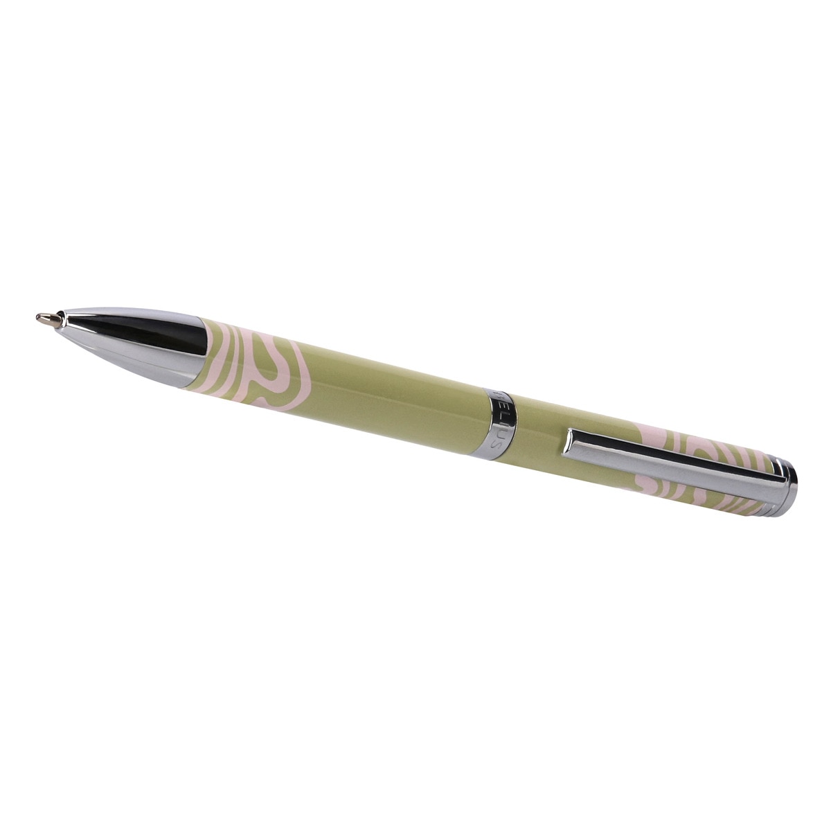 Rollerball em caixa de design Ink Dreams Belius verde matcha e rosa prateado Verde-2