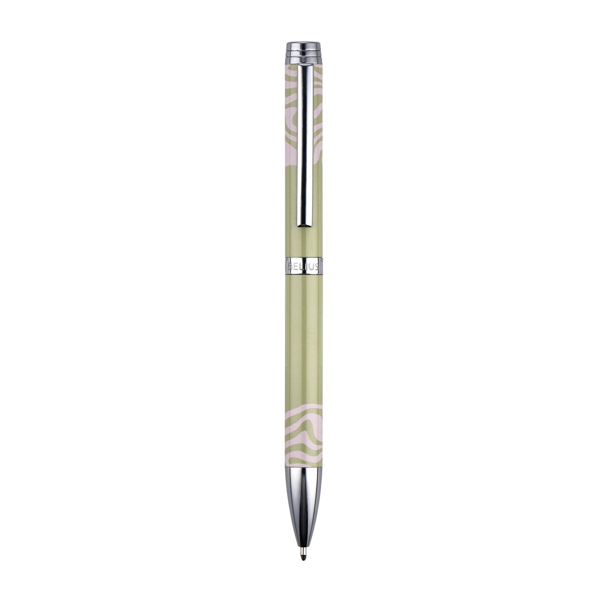 Rollerball em caixa de design Ink Dreams Belius verde matcha e rosa prateado Verde-1