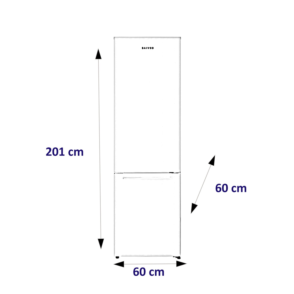 Frigorífico Combinado Saivod CC20160NFWD Total No Frost e de 201 cm - Branco Branco-4