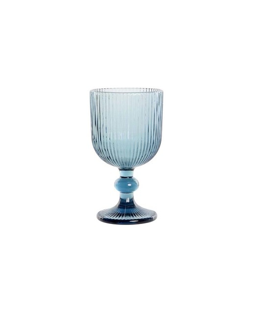 Imagen 0 de Copa set 6 cristal 8x8x14 240 ml. rayado azul