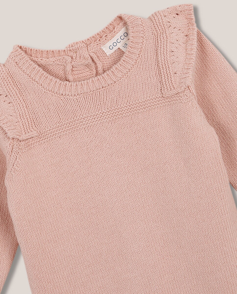 Pelele rosa con volante desagujado en ho Meses/1-3 Rosa