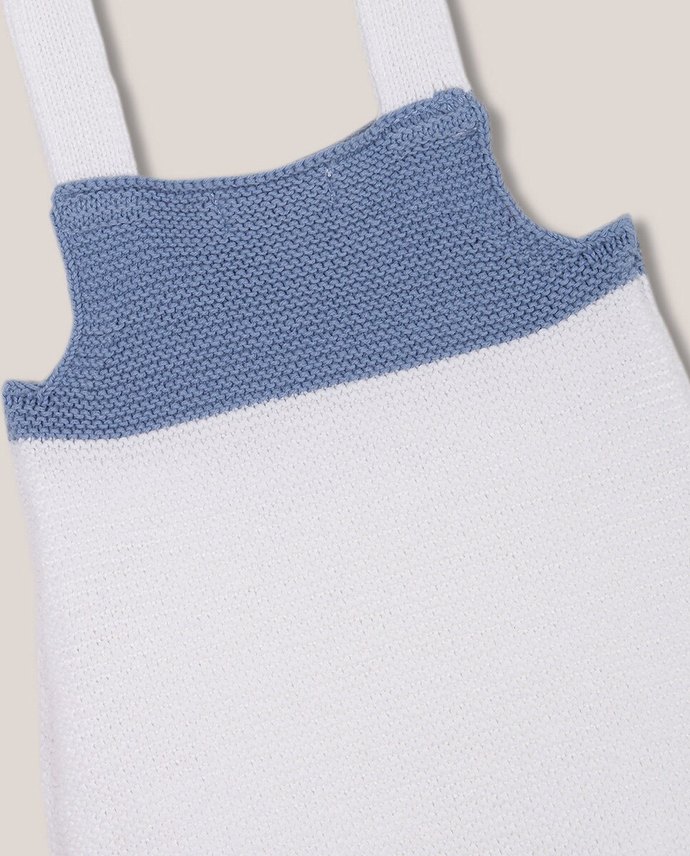 Babygrow de Malha em Duas Cores Azul-4