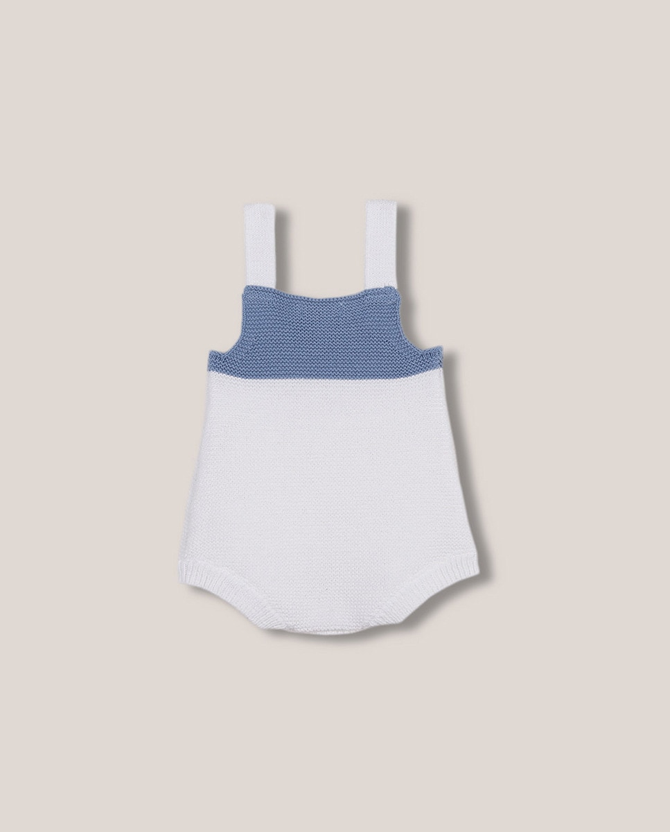 Babygrow de Malha em Duas Cores Azul-2