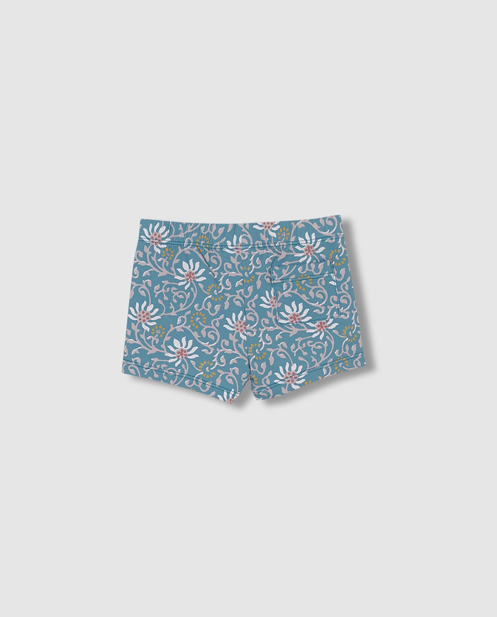 Fato de Banho com Estampado Floral Azul-3