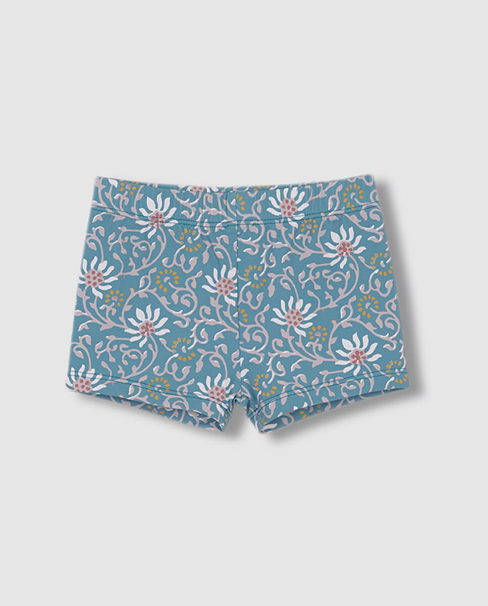 Fato de Banho com Estampado Floral Azul-2