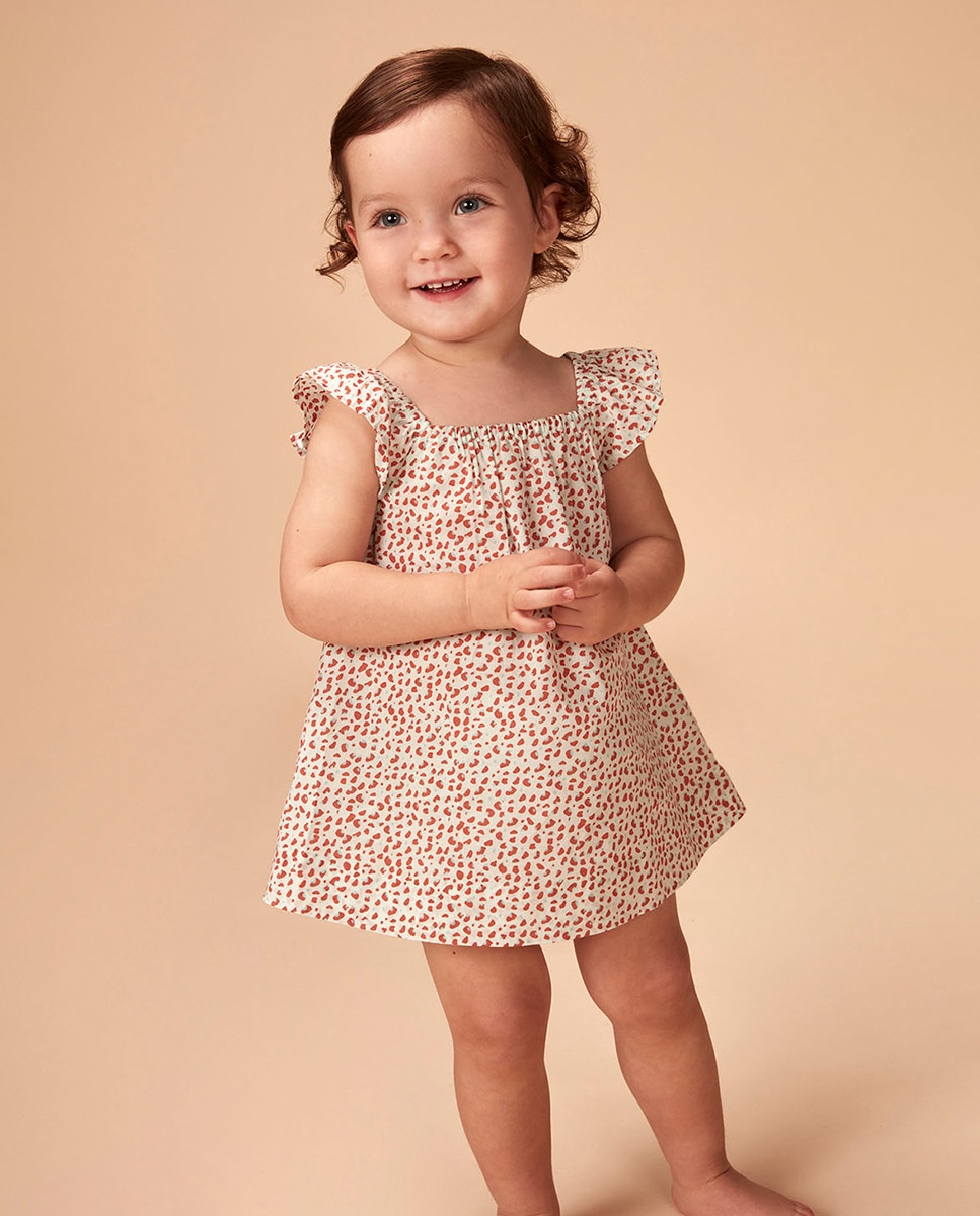 Vestido de Praia com Animal Print Nude-1