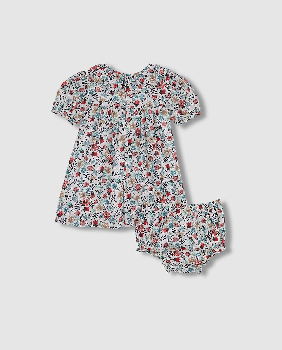 Gocco Vestido Estampado Vestito, Rosso Scuro, 7-8 Anni Bambina