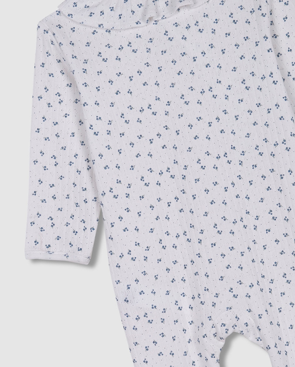 Pijama Comprido Florzinhas Branco-6
