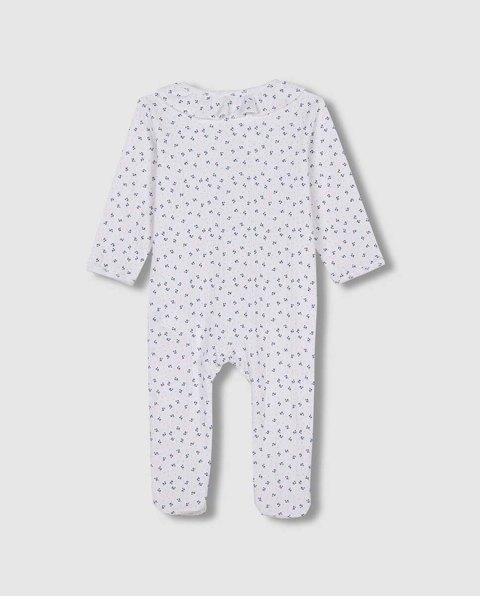 Pijama Comprido Florzinhas Branco-4