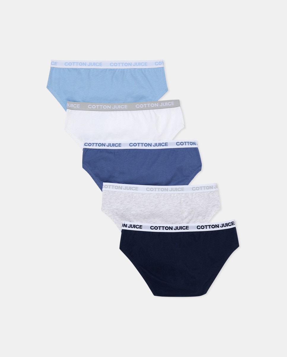 Pack de Cinco Slips Lisos Multicolor-2