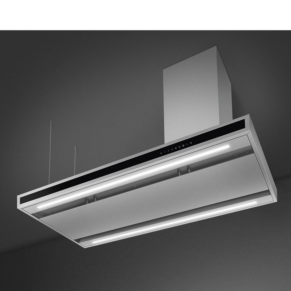 Exaustor de Ilha Smeg Universal KLTI12L4X de 4 Velocidades e de 120 cm - Aço Inox e Vidro Inox-3