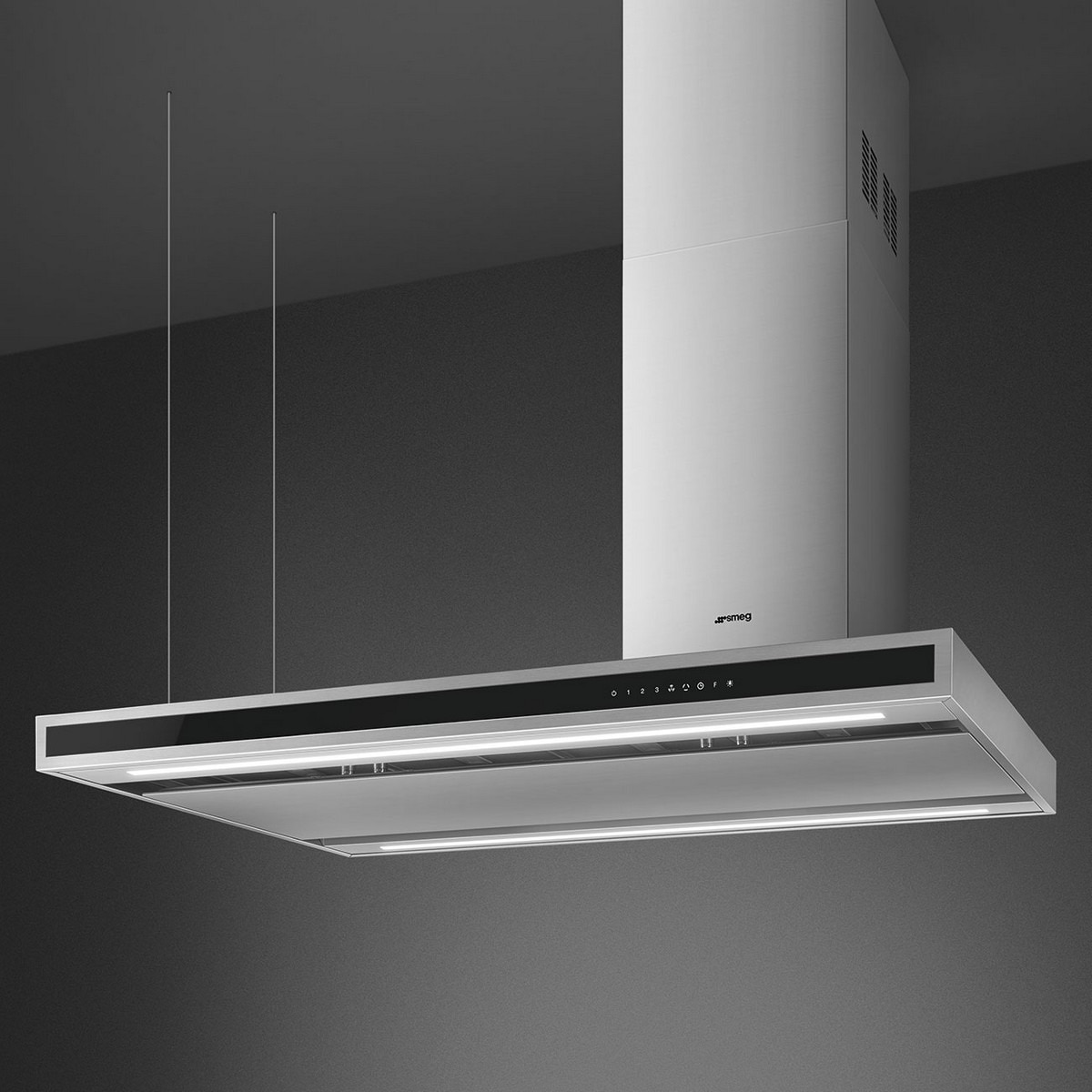 Exaustor de Ilha Smeg Universal KLTI12L4X de 4 Velocidades e de 120 cm - Aço Inox e Vidro Inox-2