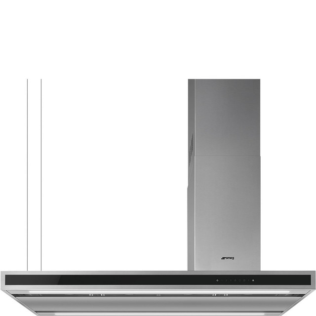 Imagem 0 de Exaustor de Ilha Smeg Universal KLTI12L4X de 4 Velocidades e de 120 cm - Aço Inox e Vidro