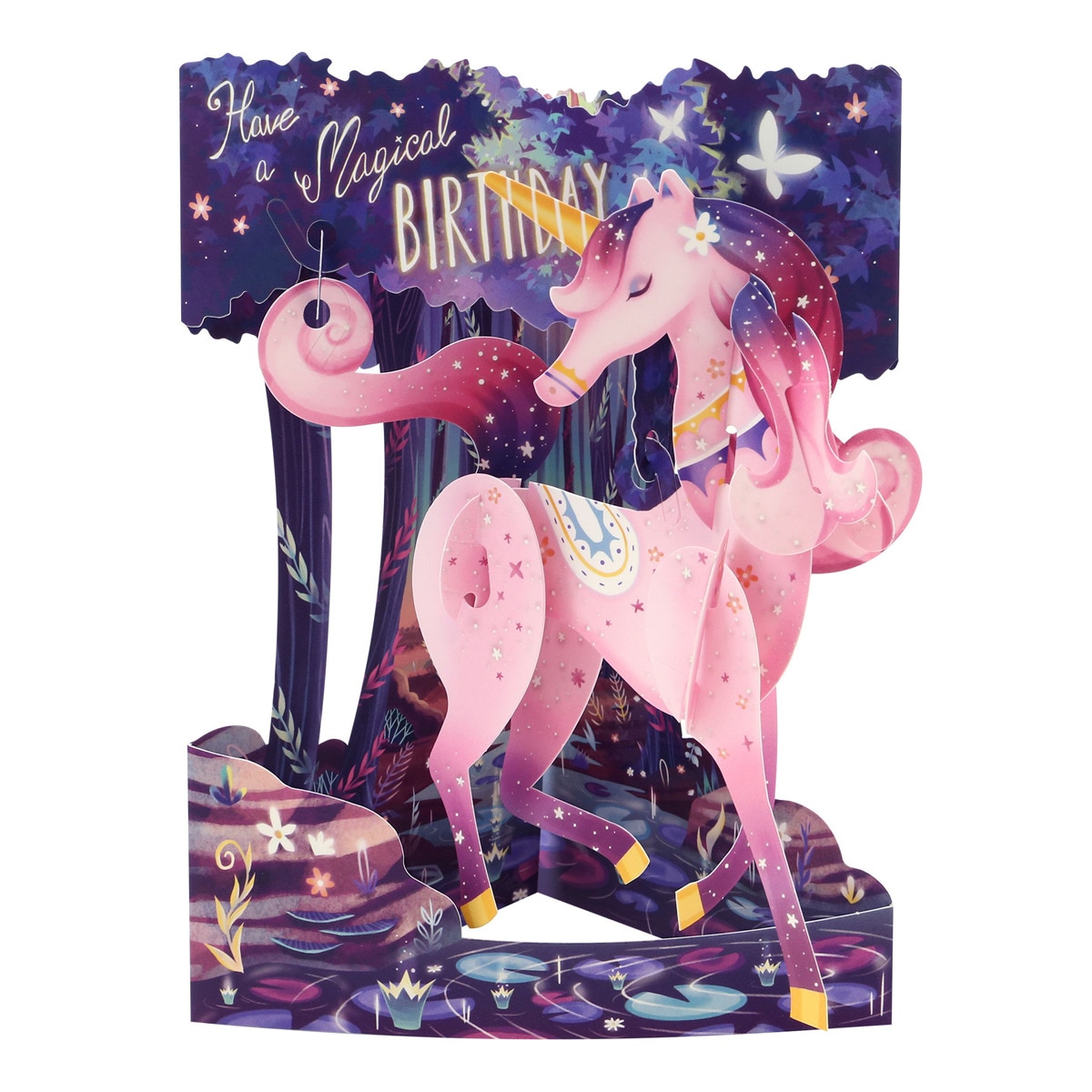 Cartão Swing Cards Aniversário Mágico Inglês - Rosa Rosa / azul marinho-1