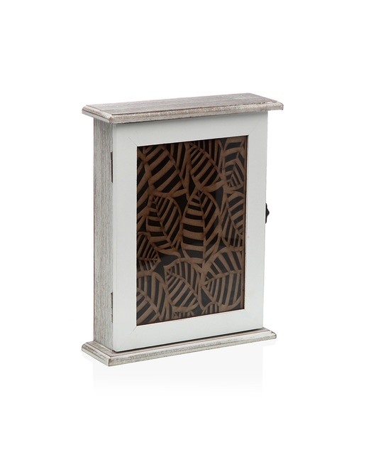 Imagen 0 de Caja de llaves blanco hojas